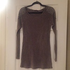 T Party NWOT long sleeve embellished ribbed top